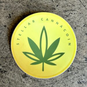 Picture of peel and stick vinyl 3 inch sticker of the Stellar Cannacoin image